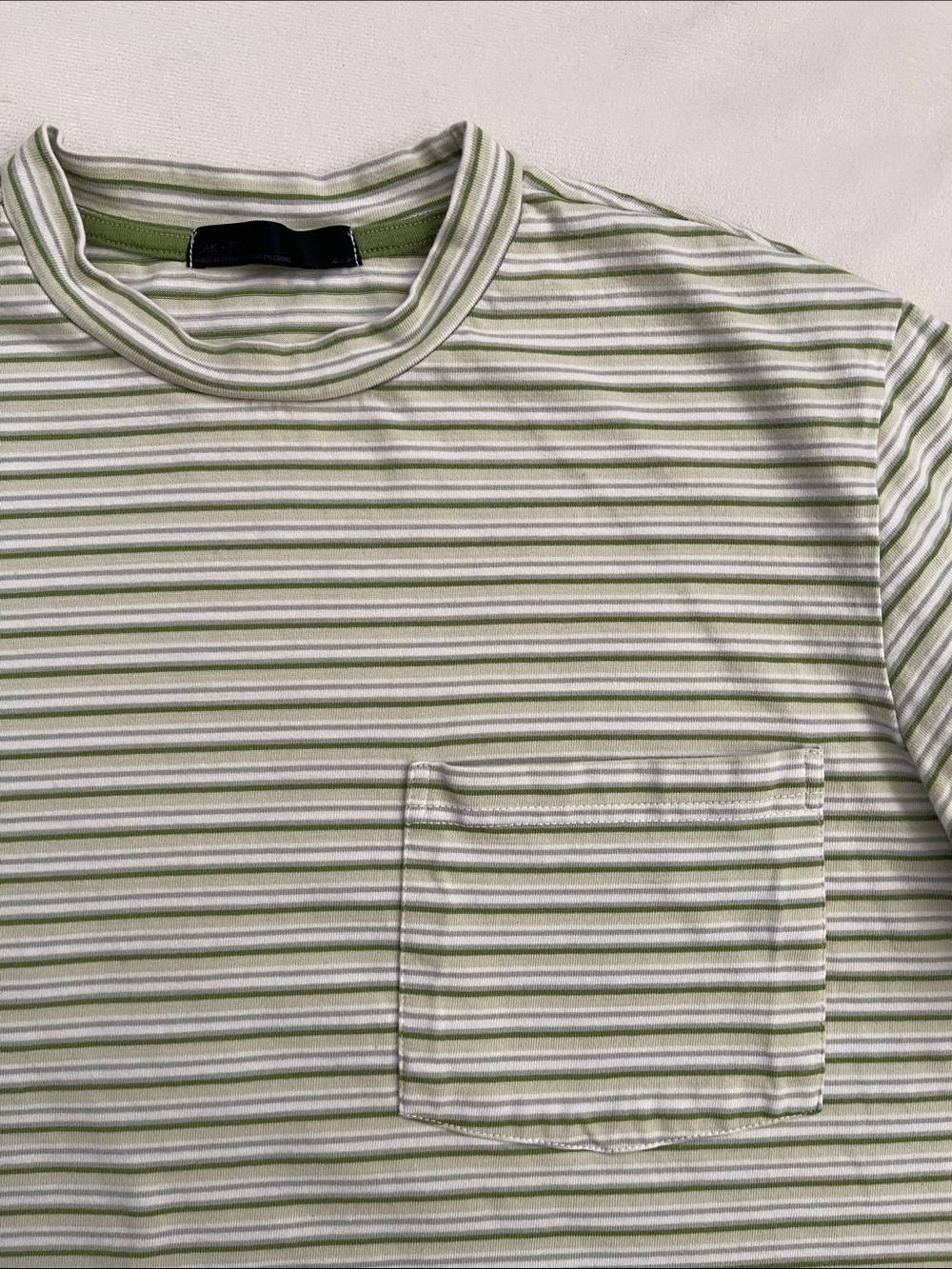 Oak and Fort Green Striped Heavy Cotton Tshirt